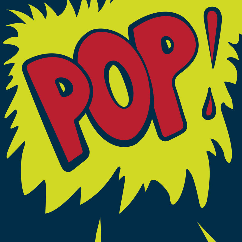 Pop Sounds 6 Print, Wrapped Canvas, Bright Blue, 40" H x 40" W x 2" D
