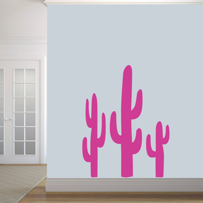 Plants & Flowers Non-Wall Damaging Wall Decal, Hot Pink