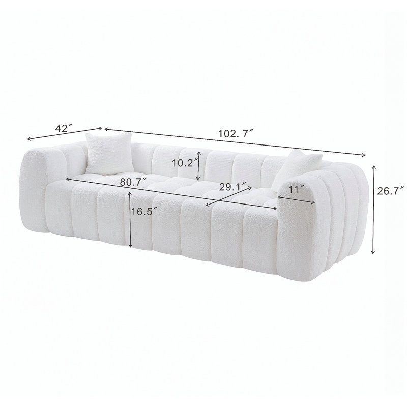Canapé Marshmallow Cloud Compressed, White Boucle