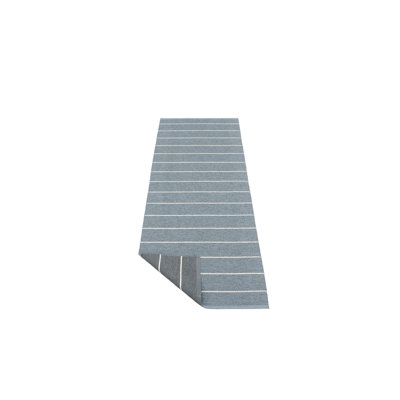 Carl Striped Area Rug in Granit/White