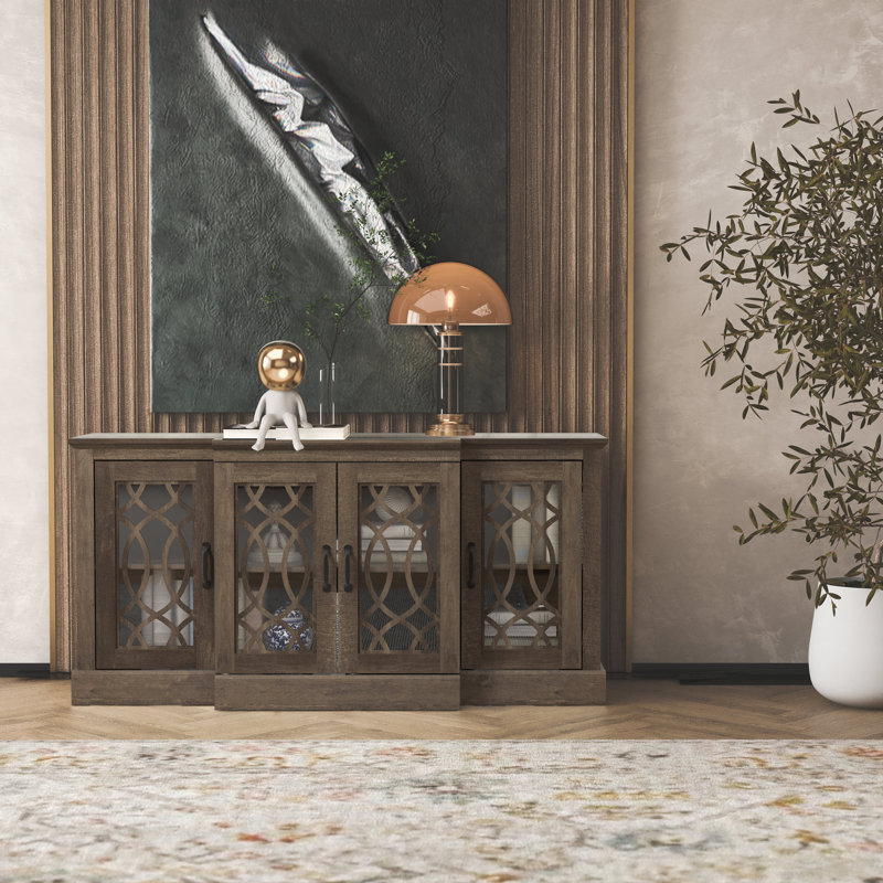 Buffet large 4 portes Eleana, Chêne cendré
