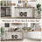Farmhouse Sideboard With Sliding Bar Door And 2 Power Outlets/2 Usb Ports, Buffet Cabinet, Wine Racks, 3 Extra Drawers And 2 Storage Cabinets With Adjustable Shelf For Dining, Rustic White