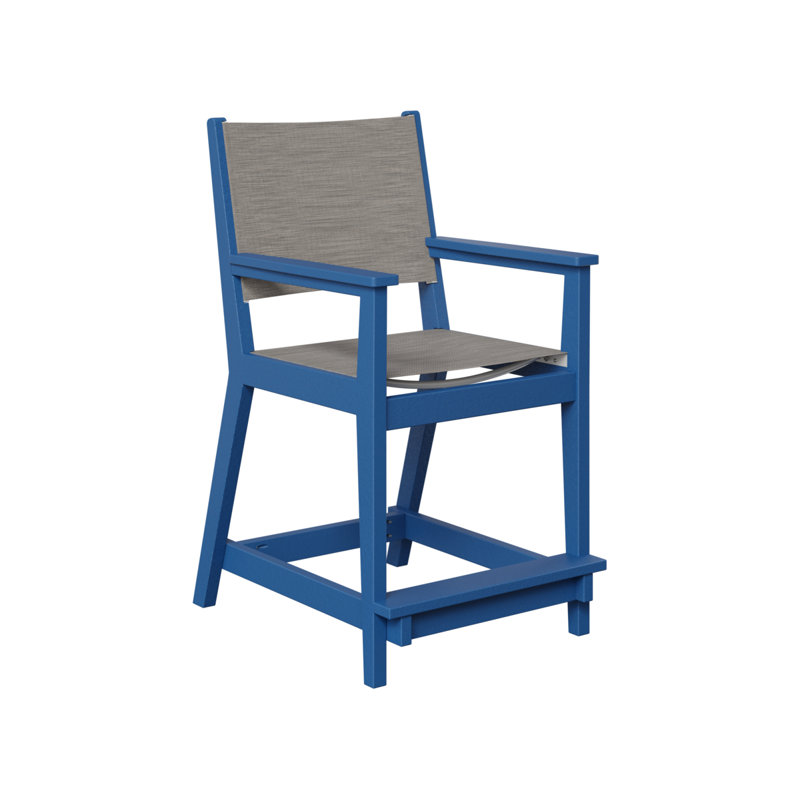 Chaise de comptoir berlinois berlinois berlinois, Bleu pacifique, 23.5"