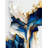 Abstract Geode Gold And Blue Marble Shape III - Drop Shape Unique Abstract Marble Wall Clock-106132859