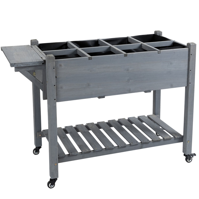 Fregoso Wood Raised Garden Bed, Grey
