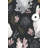 Rabbit Wallpaper Botanical Dark Wall Mural-1551624711