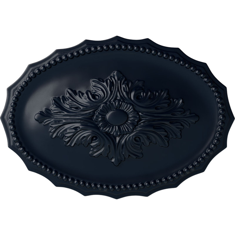 Médaillon de plafond Endurathane Oxford, l 16 7/8 po x H 11 3/4 po x P 1 1/2 po, fini de rêve de minuit peint à la main