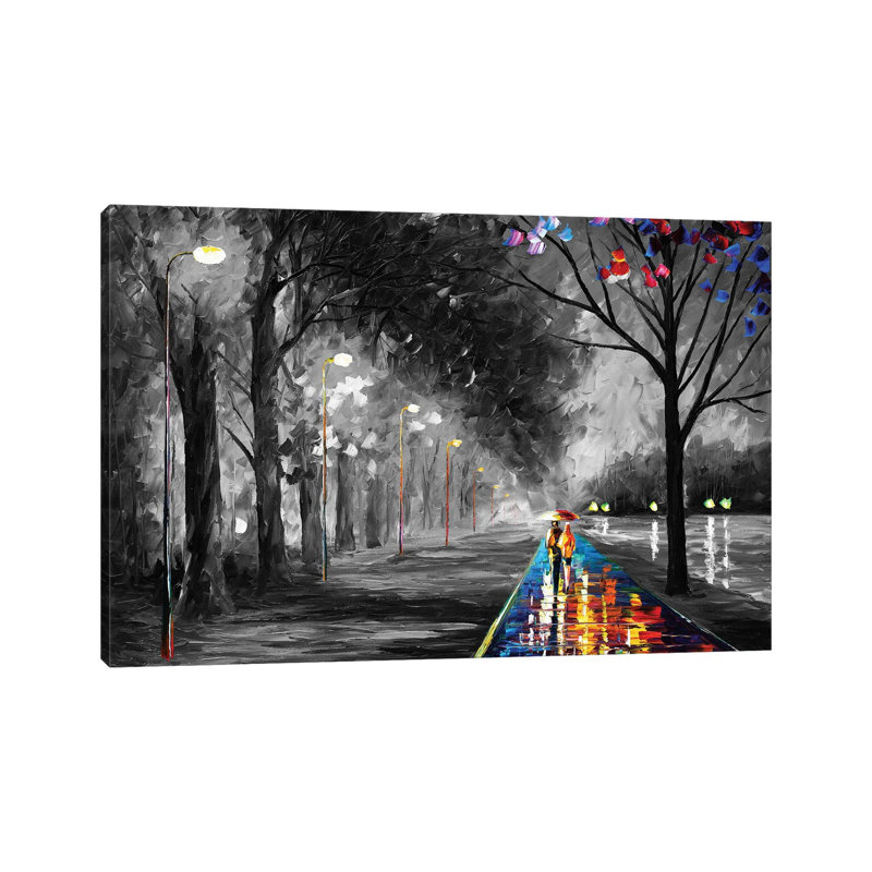 «Alley By The Lake B&W», reproduction d'art sur toile tendue