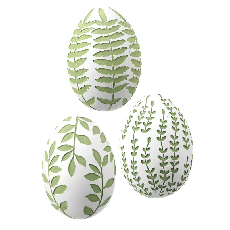 3 Piece Glodine Leaf Relief Egg Assorted Set