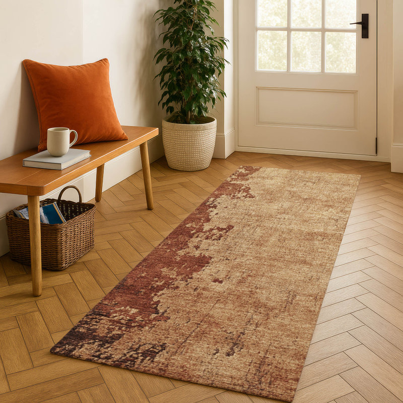 Premium Machine Washable Woodson AMF1912 Abstract Rug, Runner 2'3" x 7'6"