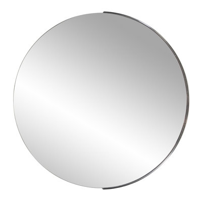 Ames Round Stainless Steel Beveled Mirror