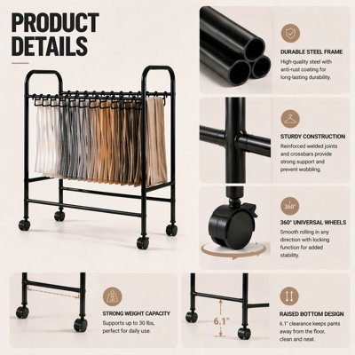 Portable Clothes and Pants Storage Rack