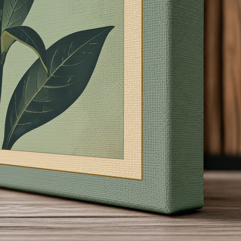 Carnation Arrangement Botanical - Wrapped Canvas, 36x24 - 91.4 x 61.0 cm, Sage Border