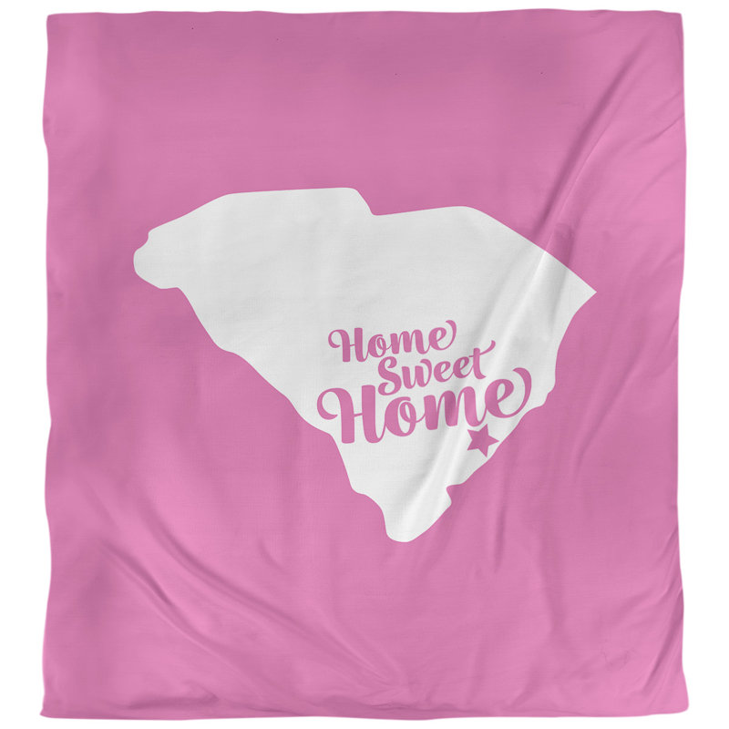 Housse de couette réversible simple en caroline du sud charleston home, Microfibre, Rose