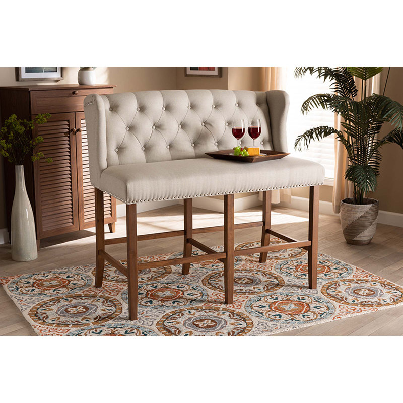 Austin Polyester Upholstered Bench, Beige