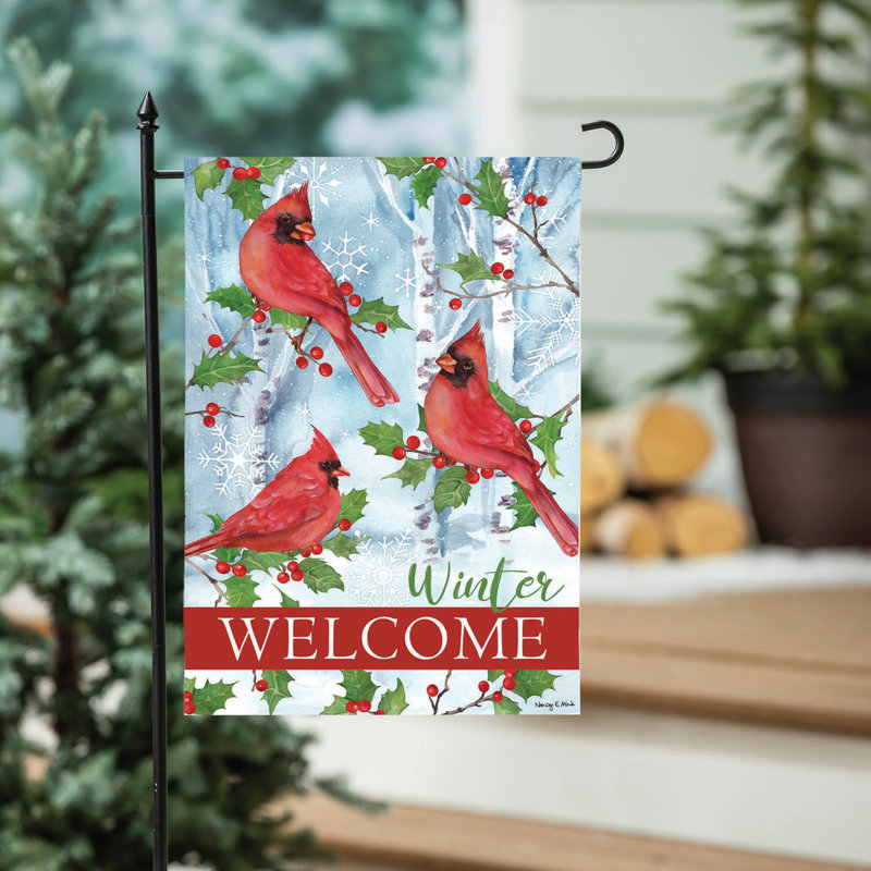 Winter Visit Garden Flag