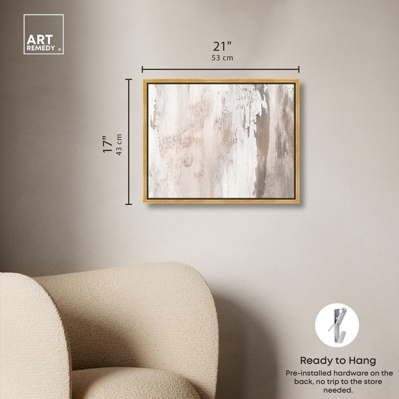 Art Remedy, art sur toile neutre, texture striée III, H 17 po x l 21 po x P 1,8 po, Reproduction encadrée sans passe-partout