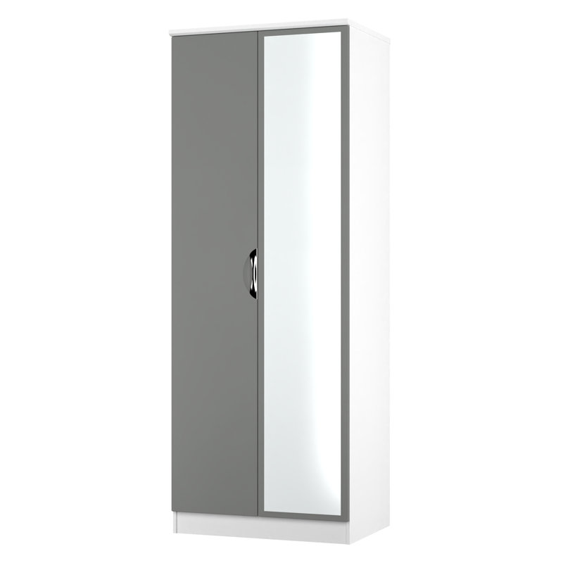Bhodhini Manufactured Wood Wardrobe, Dusk Grey/White