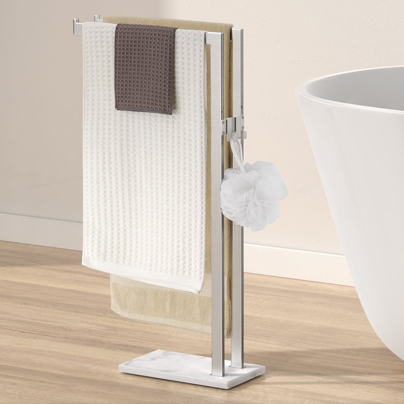Porte-serviettes sur pied en acier inoxydable