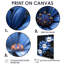 Monochromes bleus noirs, gouttes de pluie, fleurs II - marguerites, art mural-2085883939-2085883936