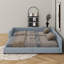 Lit plateforme tapissier grand et simple TG, lit mère et enfant-114404337