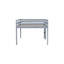 Lit mezzanine double en bois d'hévéa avec échelle, gris