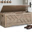 Très grand banc de rangement avec charnières de sécurité, banc d'entrée en bois pour la couverture, les chaussures et l'organisation de la maison dans le salon, la chambre à coucher ou le couloir, facile à assembler