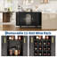 Meuble-bar avec rangement, console de bar à porte coulissante pour bouteilles et verres à vin, design compact - Noir-1057537086