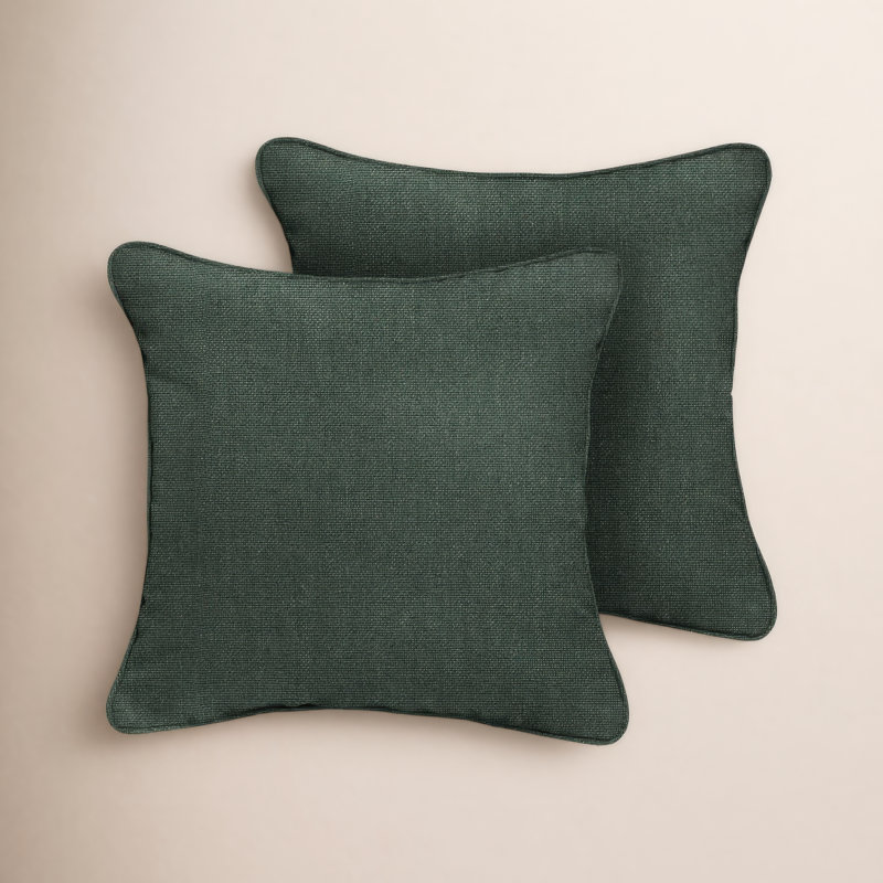 Tinsley Sunbrella® Outdoor Reversible Throw Pillow, Dark Green, 24" x 24"