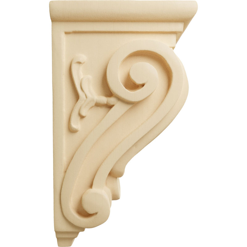 3 1/2"W x 4"D x 7"H Small Classical Corbel, Maple, 3.5-in. W x 4-in. D x 7-in. H, Maple