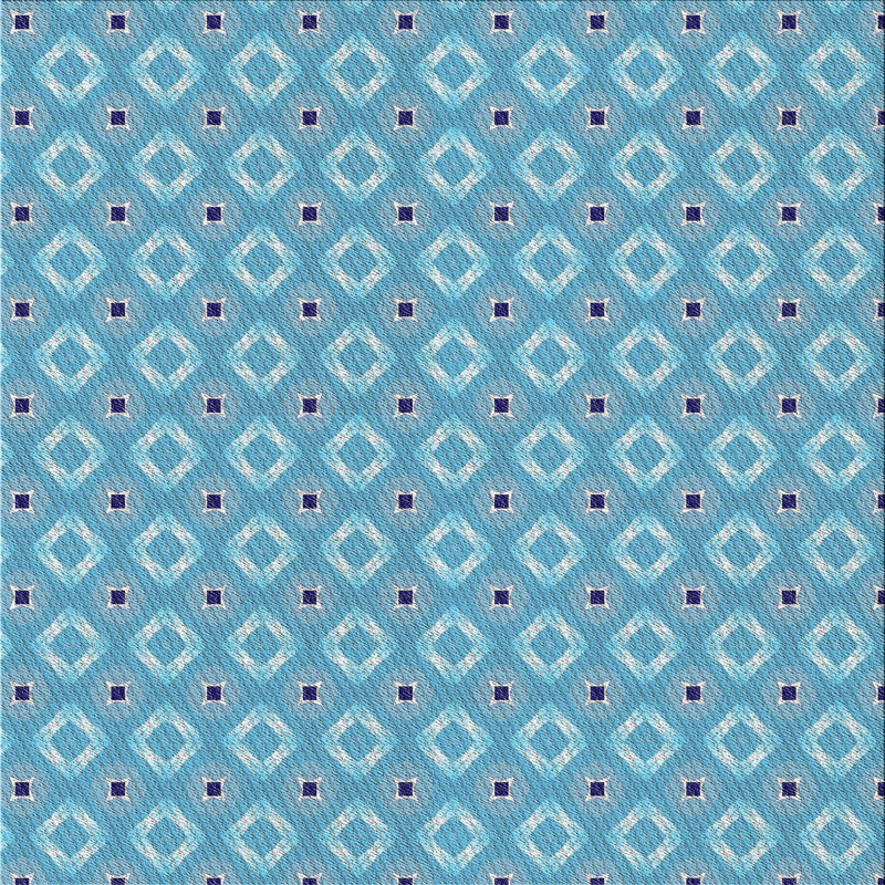 Tapis de zone bleue à motifs, Carré 8 pi