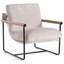 Fauteuil d'appoint en tissu beige moderne Mayher