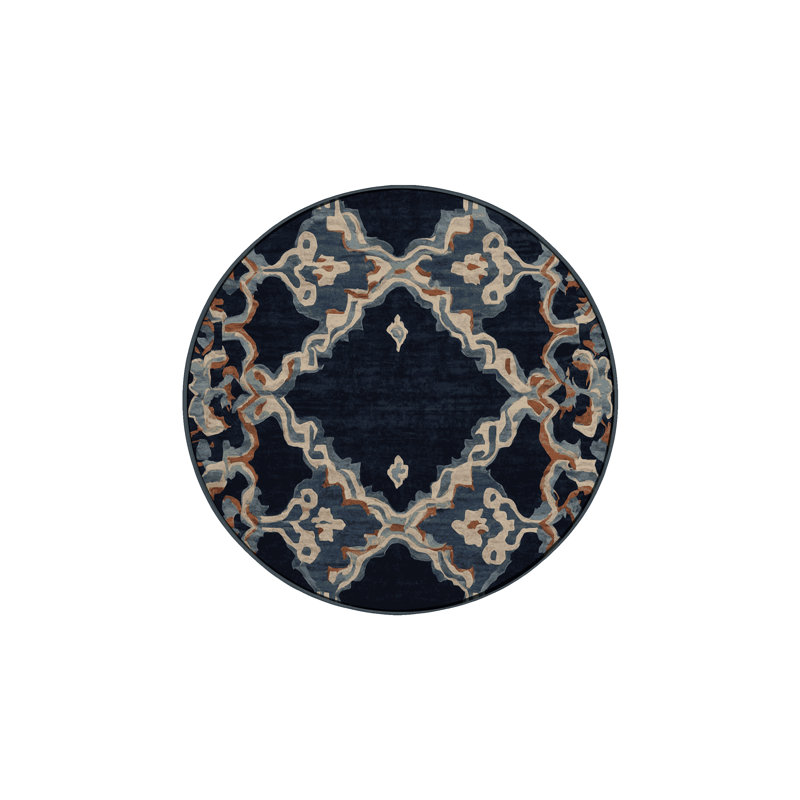 Tapis gris lavable à la machine, Rond 7 pi