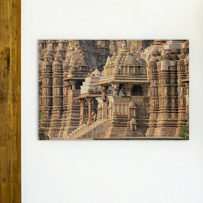 « khajuraho group of monuments », reproduction de photo sur toile, H 18 po x l 26 po x P 1,5 po, Toile avec cadre noir, Non