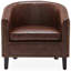 Fauteuil demi-tonneau Cohmer de 28,74 po de large, fauteuil club en similicuir rembourré avec garniture cloutée dorée Cohmer-1517470775