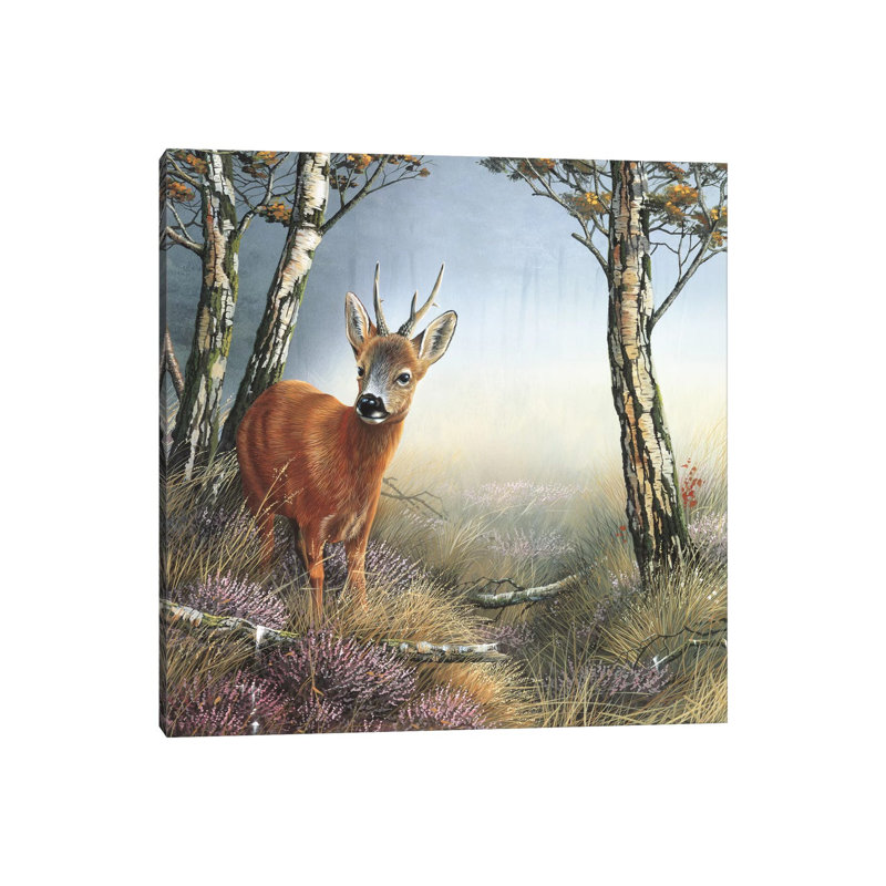 Deer In Forest by Jan Weenink - Wrapped Canvas Painting, 66.04cm H x 66.04cm W x 1.91cm D