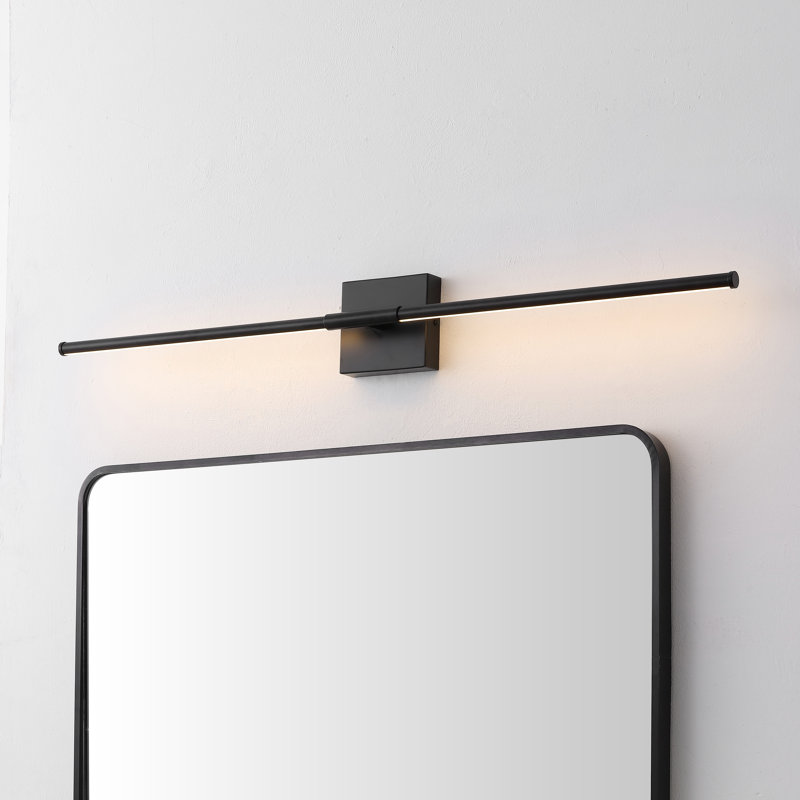 Gallatin 1 - Light LED Dimmable Armed Sconce, 4.25" H x 32" W x 3" D, Black