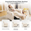 Fauteuil inclinable électrique surdimensionné Veya, fauteuil à bascule pivotant extra large de 66 cm avec appui-tête réglable, fauteuil à bascule en chenille pour chambre d'enfant avec accoudoirs rembourrés, ports USB, crème-1260511857