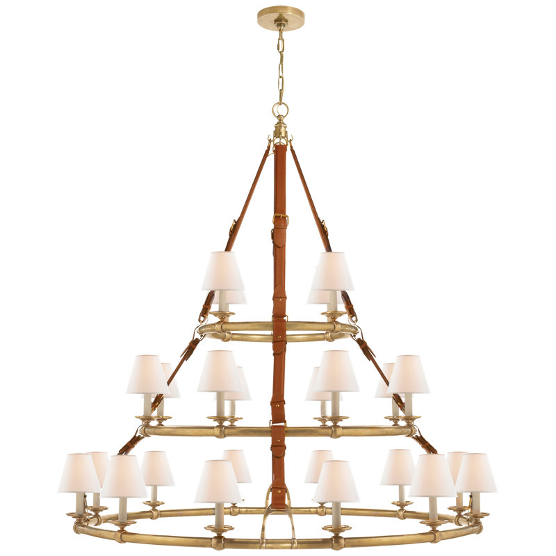Ralph Lauren Westbury 24 Light Chandelier, Natural Brass