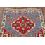 Tapis de couloir bleu en laine 3x8