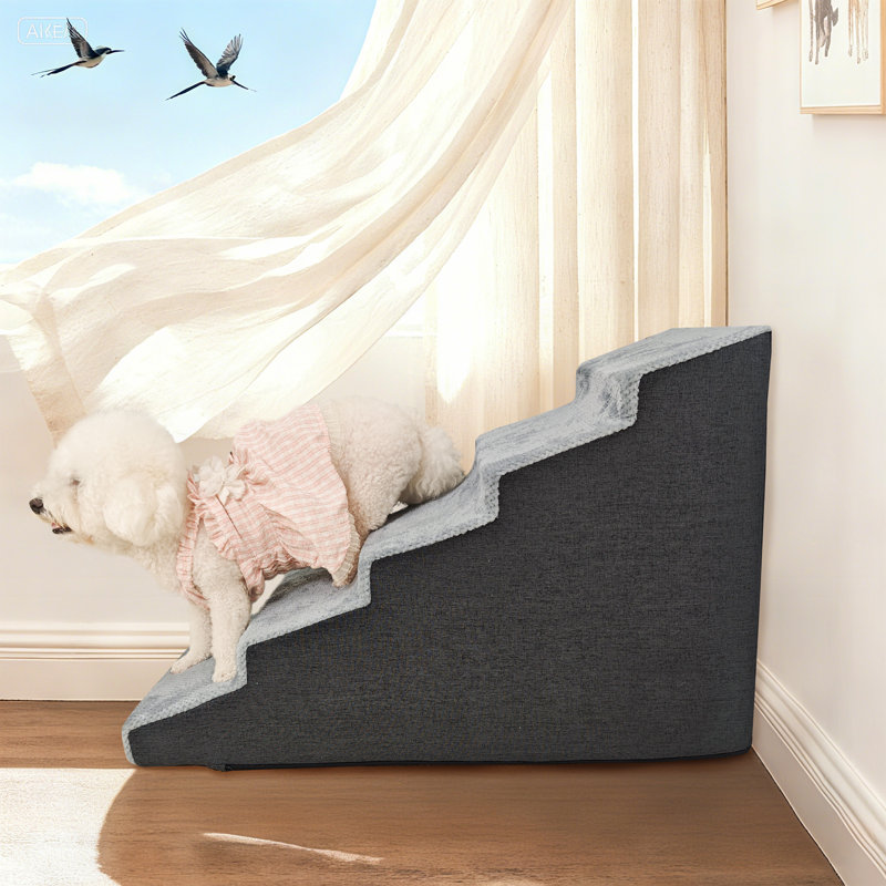 Escalier pour chien anti-dérapant 3/4 niveaux en mousse souple pour rampe pour canapé-lit haut pour vieux chiens