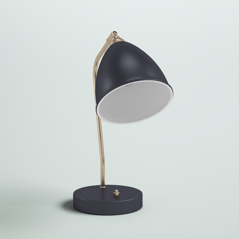 Agatho Adjustable Metal USB Desk Lamp, Black