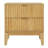 Modern Fluted Wood Nightstand with Two Drawers and Gold Hardware
