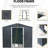 Black 8ft X 6ft Outdoor Metal Storage Shed, Galvanized Steel Build, Punched Vents, Sliding Doors With Padlock, Easy Assembly Procedure Shed Iron, Door & Feature-118640993-118640995