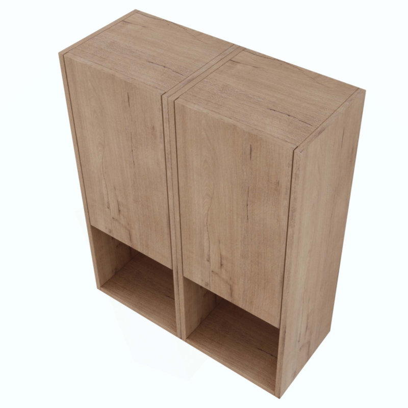 Bathroom Side Cabinet,Soft Close Doors,Float Mounting Design, Natural