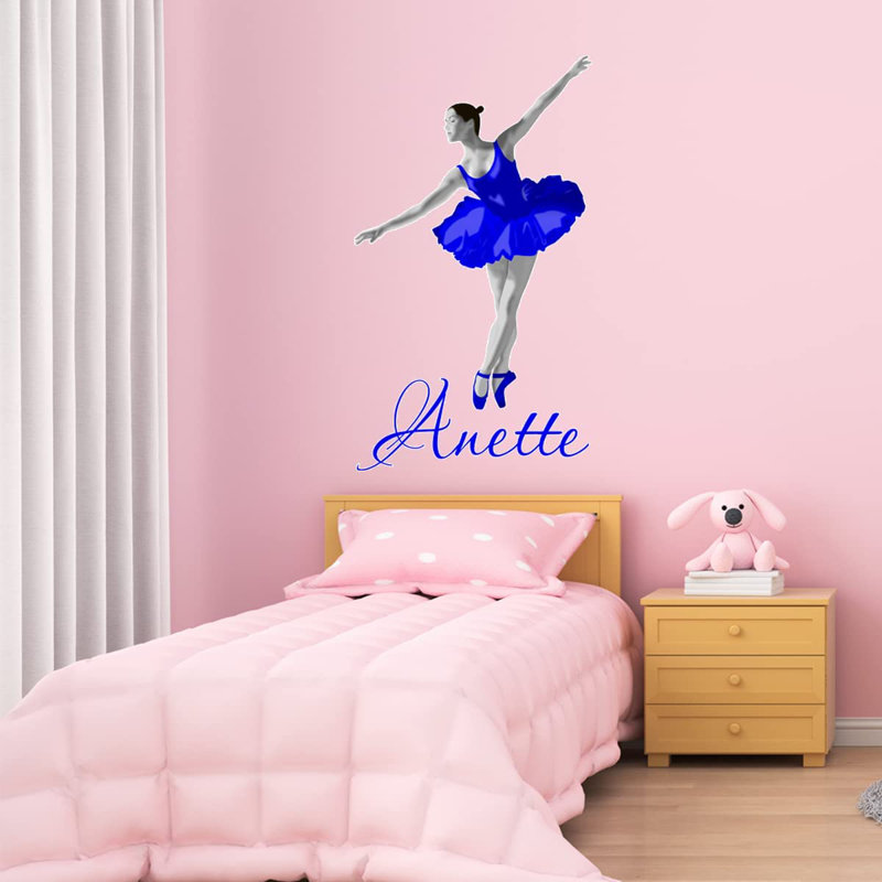 Adhésif décoratif ballerine, H 25 po x l 14 po, Bleu, Oui