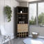 Bar d'angle avec porte-bouteilles de 10 bouteilles, porte double et amp; 2 tablettes | Moderne | Panneau de particules
