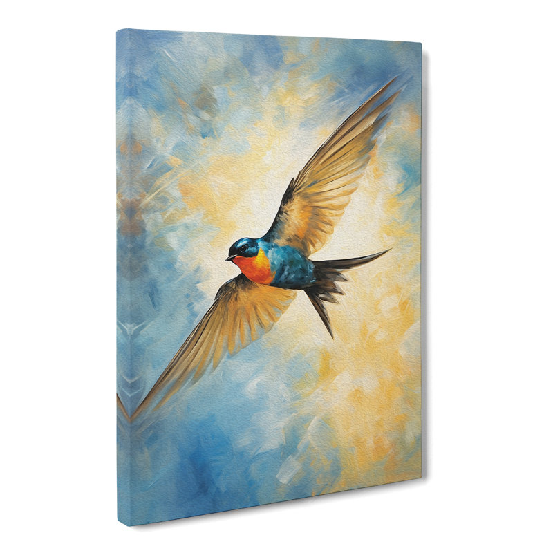 Swallow Impressionism No.2 - Wrapped Canvas, 76cm H x 50cm W x 3cm D