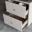 Bureau rectangulaire en bois manufacturé noir + bois transparent + acrylique avec 2 tiroirs-364277571
