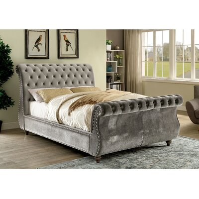 Hatfield Tufted Upholstered Low Profile Sleigh Bed -  House of Hampton®, 4C20ABFEE3B24BC083EC5E281705FFDB
